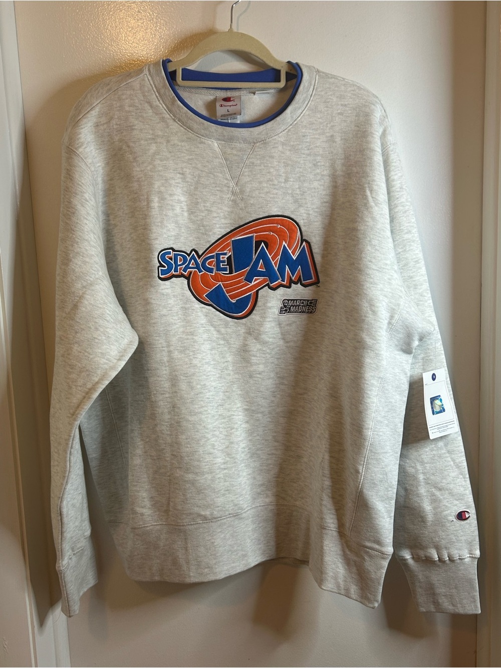 Champion Space Jam Crewneck Sweater - Light Gray